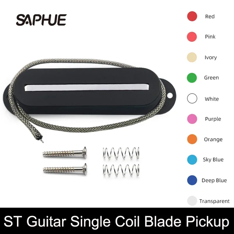 ST Style Single Coil Blade Pickup Fiber Base Plate, 7.5K One Line Pickup for ST Guitar Accessory, Multi Color