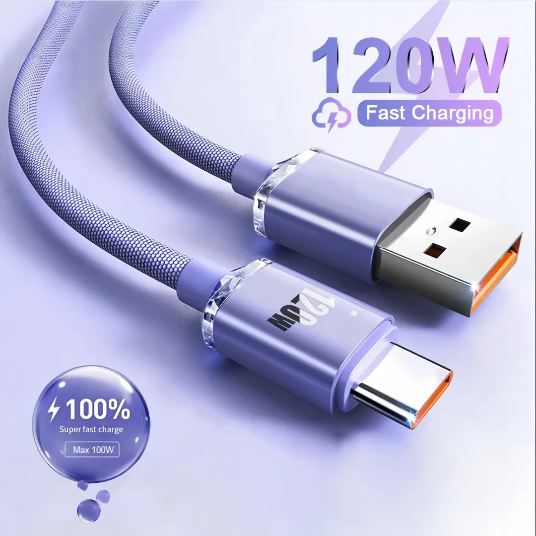 USB To Type C Universal Phone Cable 120W PD Fast Charging Cable For Huawei Xiaomi Samsung iPhone POCO 0.25m/1m/2m extension cord