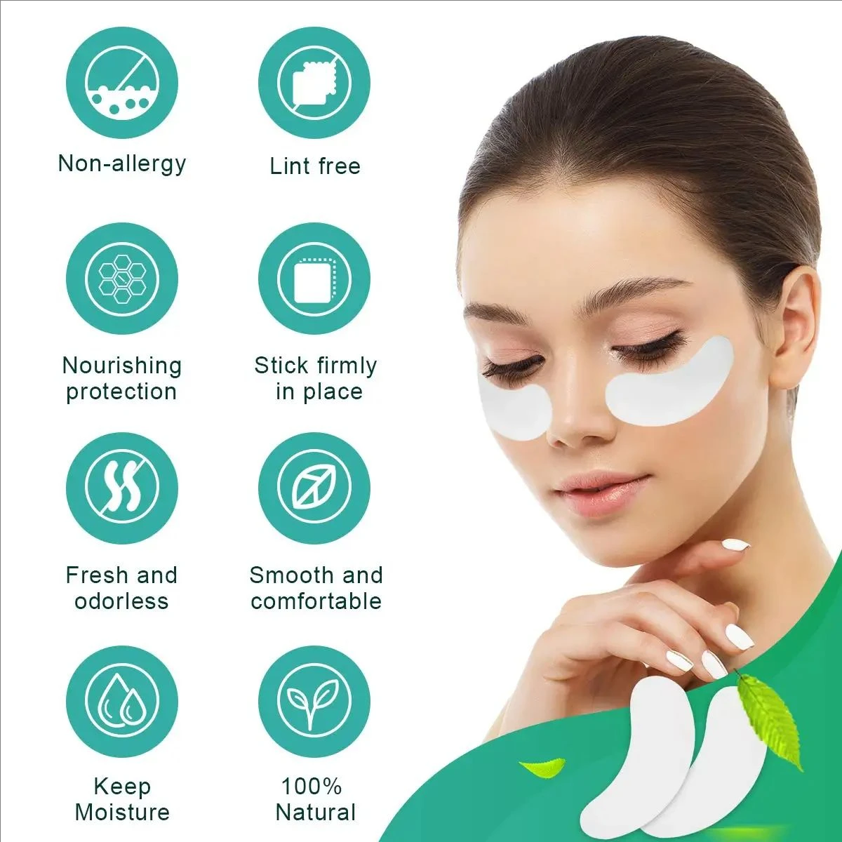 MJ 100Pairs Eyelash Patches Hydrogel Gel Eye Patches Wholesale False Eyelash Extension Under Eye Pads Makeup Tools