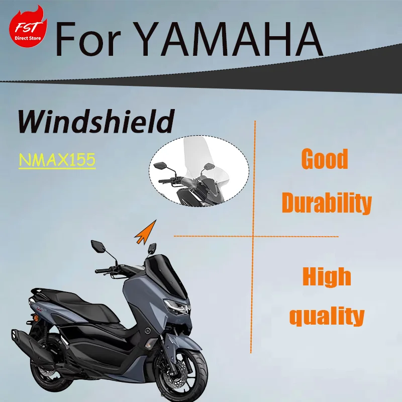 Large Winter Windshield with Hand Guards for Yamaha NMAX 155 (2020-2024), Tall & Wide Front Wind Deflector