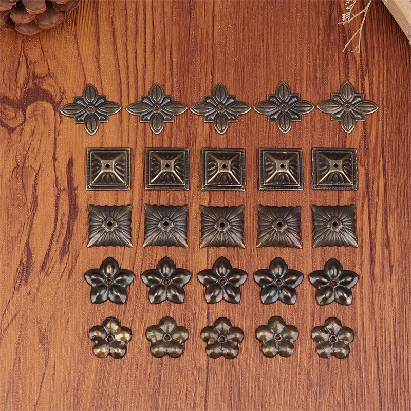 10Pcs Wooden Box Corner Antique Brass Upholstery Decorative For Jewelry Chest Gift Wine Case Protectors Hardware