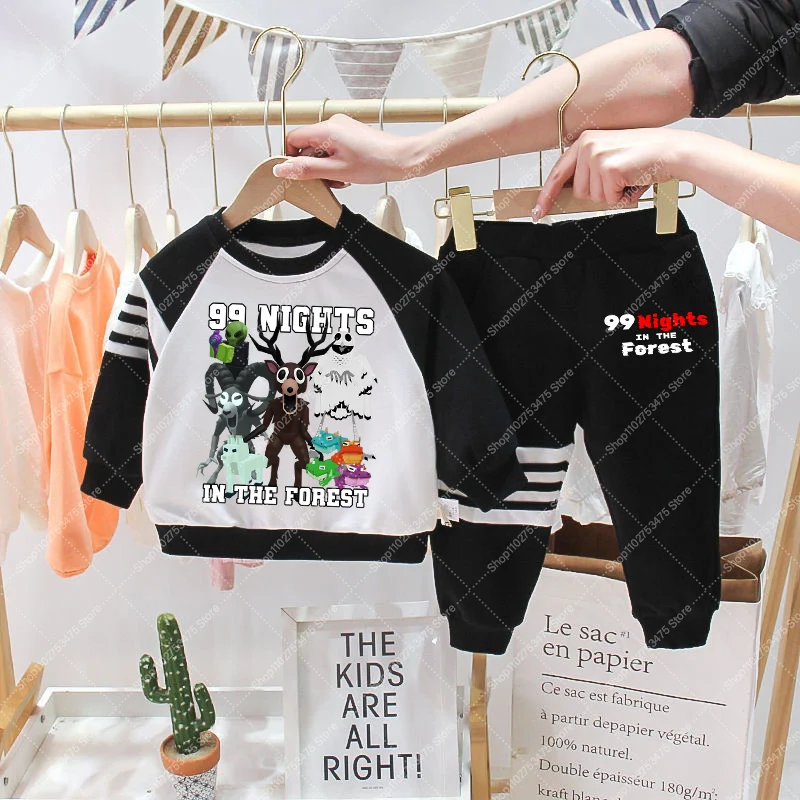 

Game 99 Nights in The Forest Sweatshirt Pants Set for Children Spring Autumn Casual Clothing Pullover Trousers Christmas Gifts