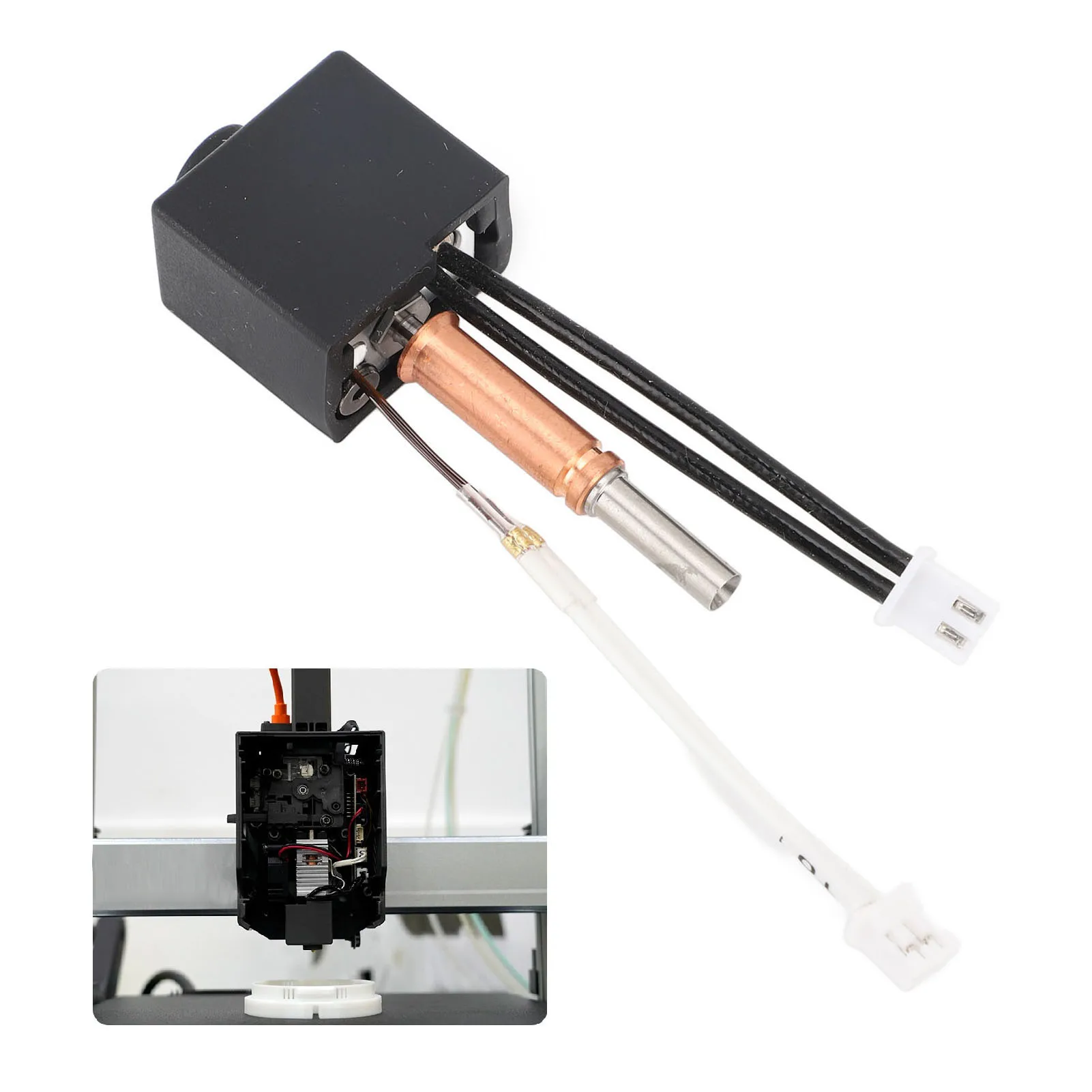 

【New】3D Printer Hotend Kit 24V 50W Heating Rod Brass Nozzle Bimetal Heatbreak Extruder Hot End Replacement for Kobra 3