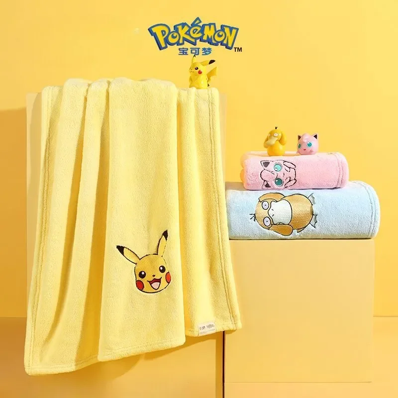 

Pokemon Bath Towel Cartoon Figure Pikachu Psyduck Coral Fleece Soft Strong Absorbent Bath Towel for Children Birthday Gifts