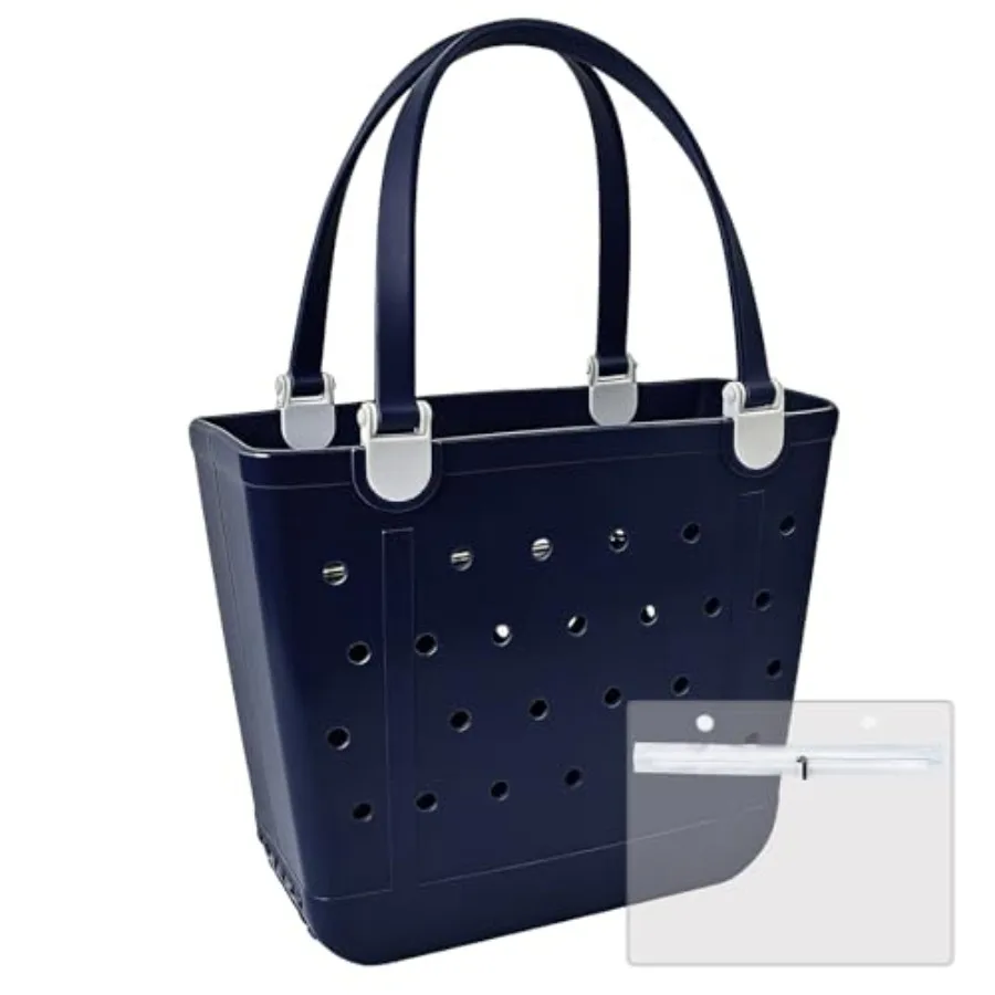 Medium Beach Bag Waterproof Rubber Beach Bag Washable Open Tote Bag Durable Tote Travel Bags for Outdoor Sport