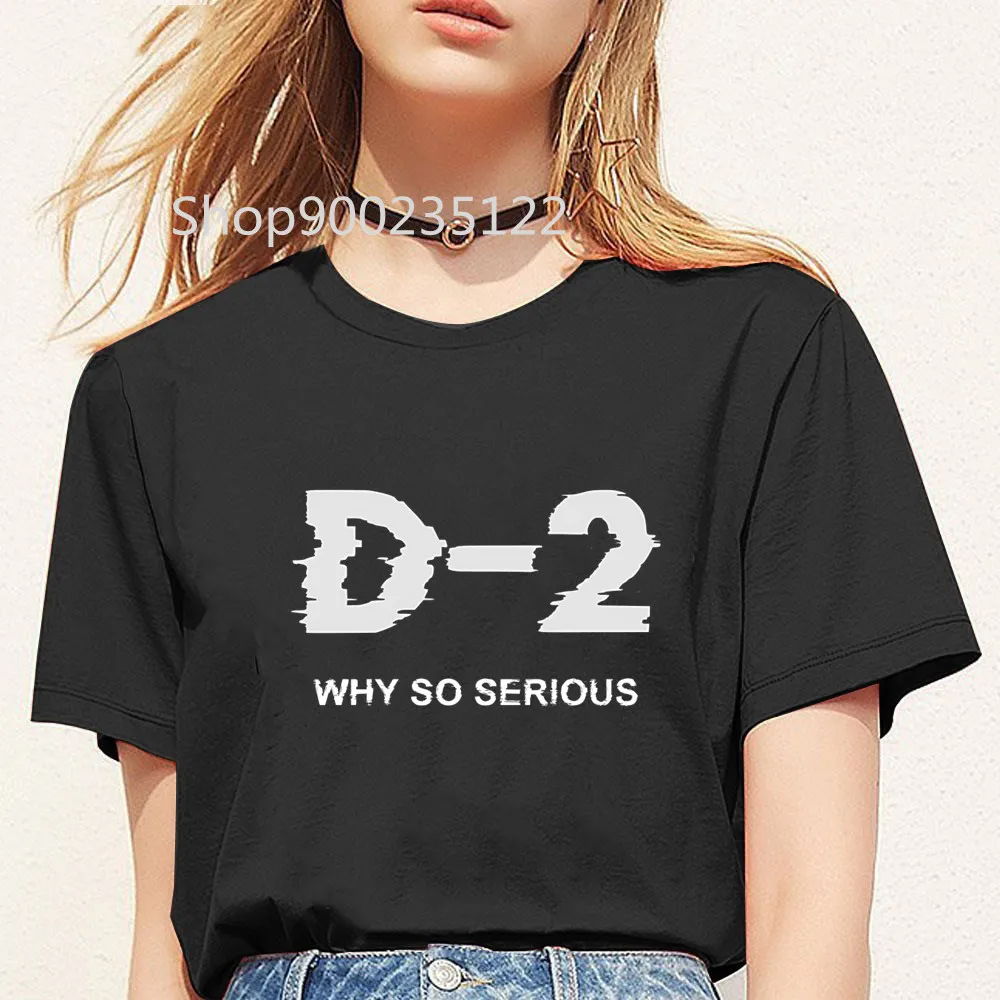 KPOP Agust D D-2 Harajuku Women Funny Print Korean Ladies T-shirt Girl Y2K Clothes Basis White Shirt Short Tshirts for Women