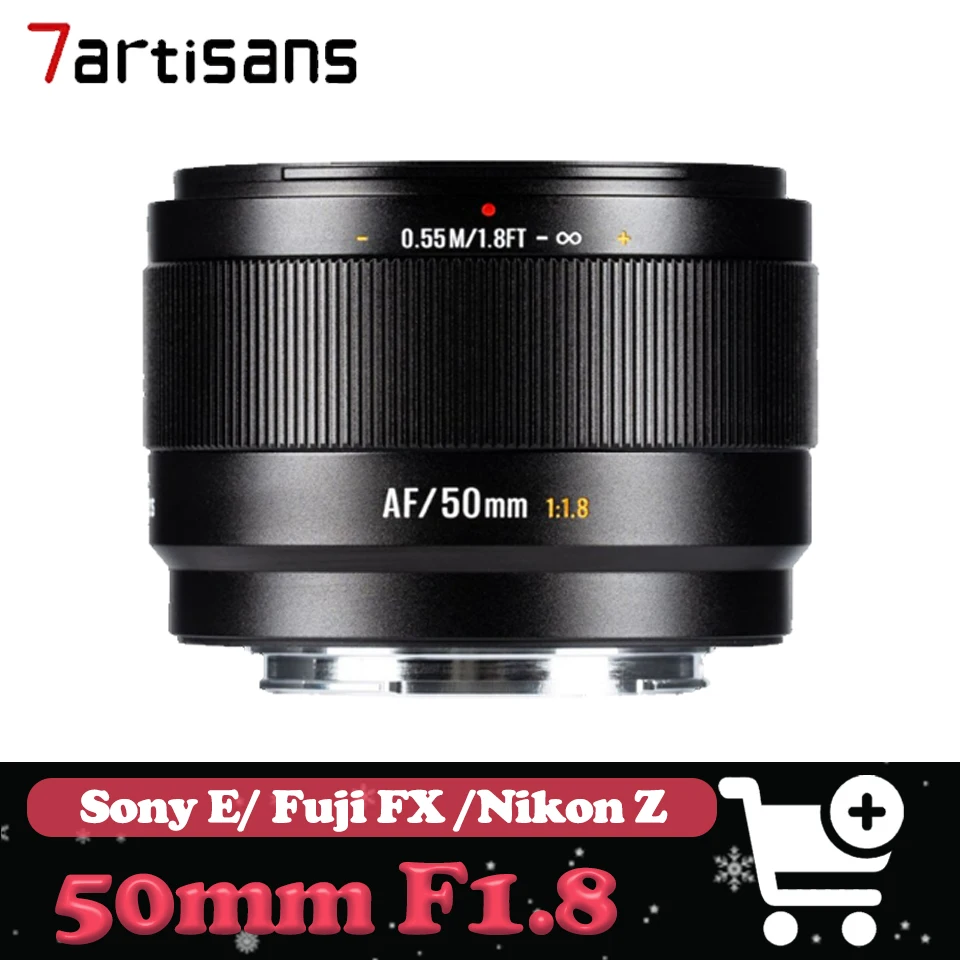

Объектив 7artisans 50mm F1.8 с автофокусом для камер Sony A6400, Nikon Z9, Fuji X-T100 (APS-C) для портретной и пейзажной фотографии