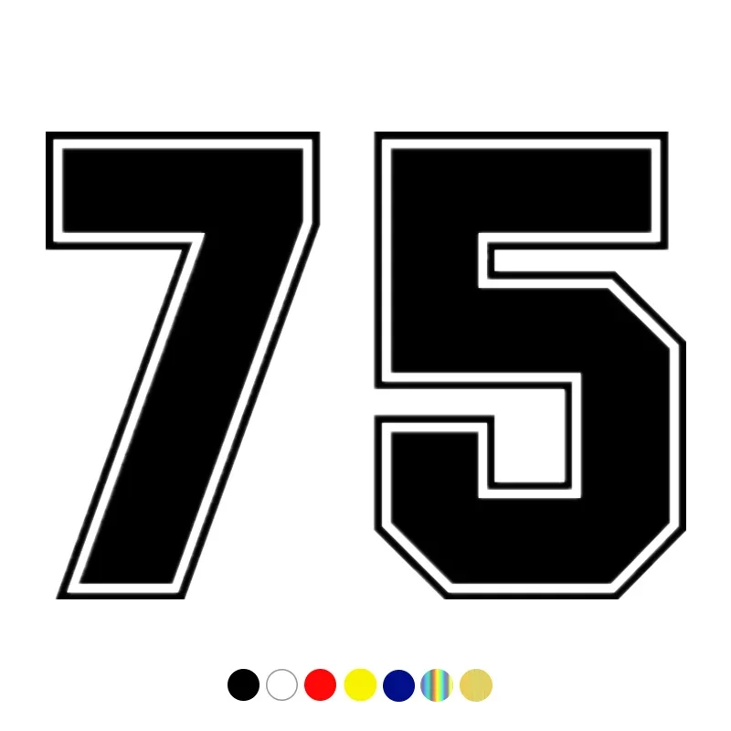

1pcs Motorcycle decal Funny Vinyl Decal Number 75 Car Sticker Waterproof Auto Decors on Truck Bumper Rear Window