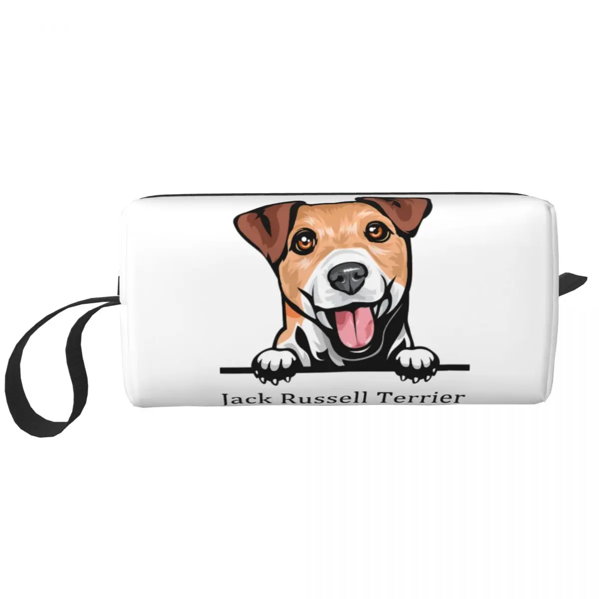 

Peeking Dog Jack Russell Terrier Cosmetic Bag Women Capacity Pet Animal Makeup Case Beauty Storage Toiletry Bags Dopp Kit Box