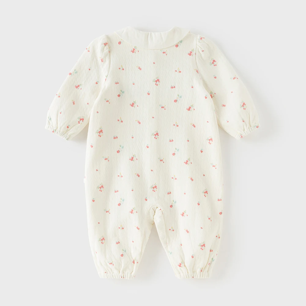 Dave Bella Children Spring Jumpsuit Strawberry Print Newborn Clothes Girls Autumn Cotton Romper Long Sleeves Creeper DB1260844