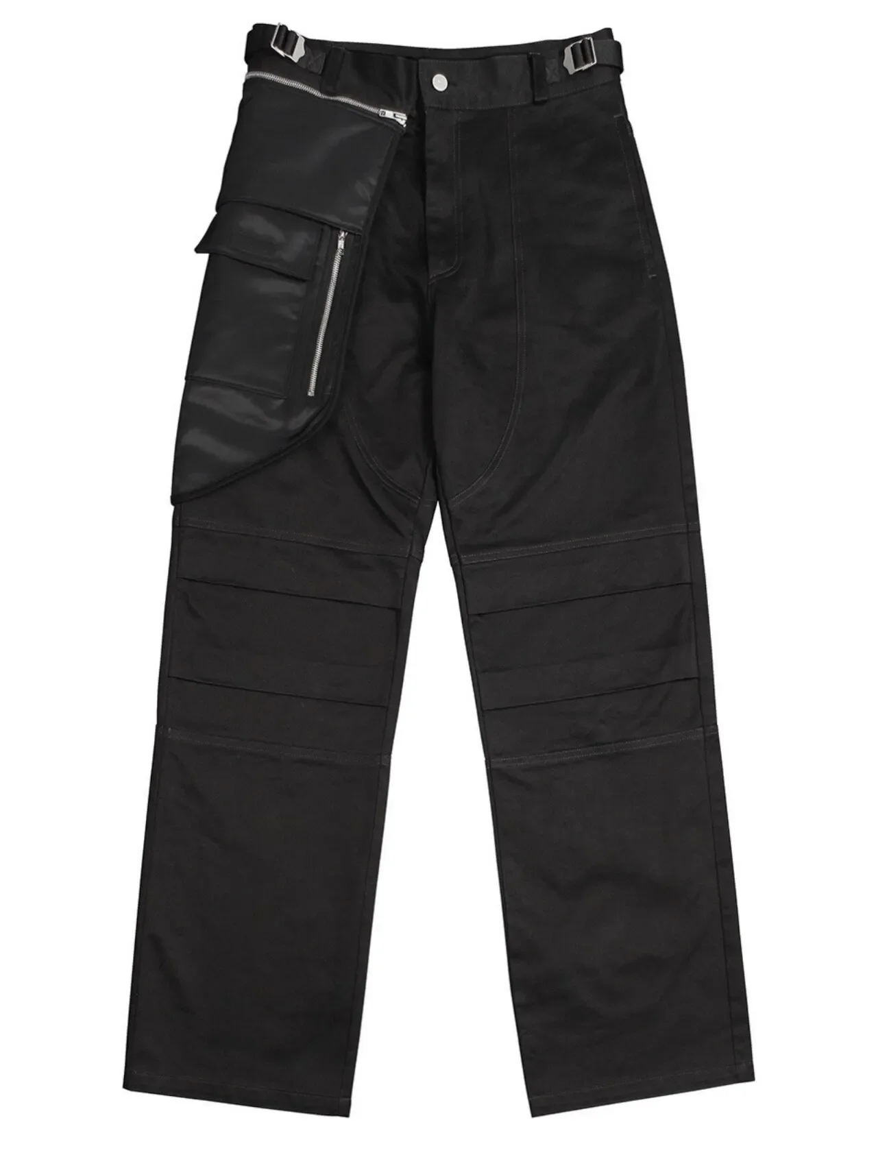 Knee pleated side vibe detachable nylon pocket slacks