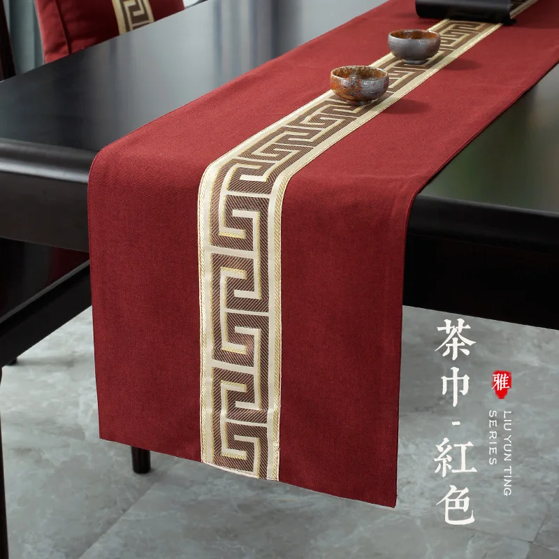 Table Runner,Chinese Style,Cotton Linen Table Runners Luxury Chinese Style Table Cloth Modern Wedding Party Home Decoration