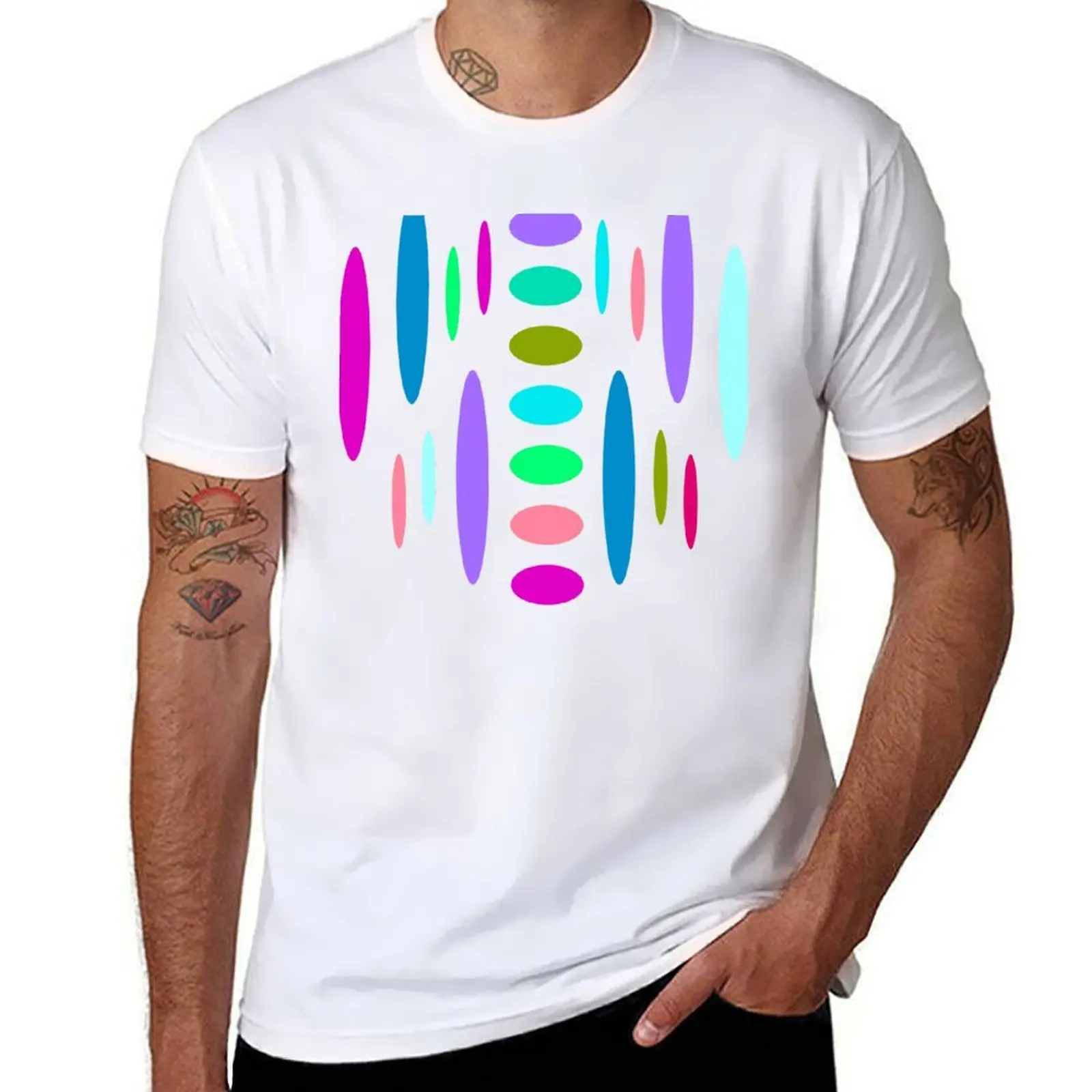 

Colorful Ovals Paint Palette Patterns T-Shirt anime t shirts for man man t shirt summer T-Shirt