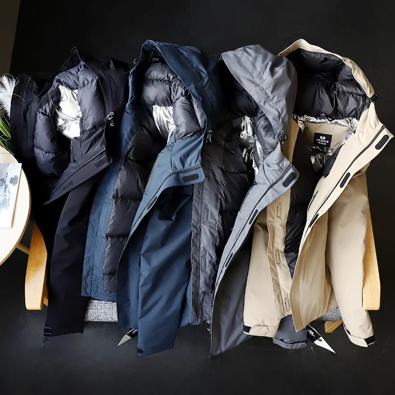 

T2268 Мужская куртка с внутренним светоотражающим сохранением тепла, ветрозащитная, морозостойкая, осенне-зимняя, повседневная, модная, городская, S...