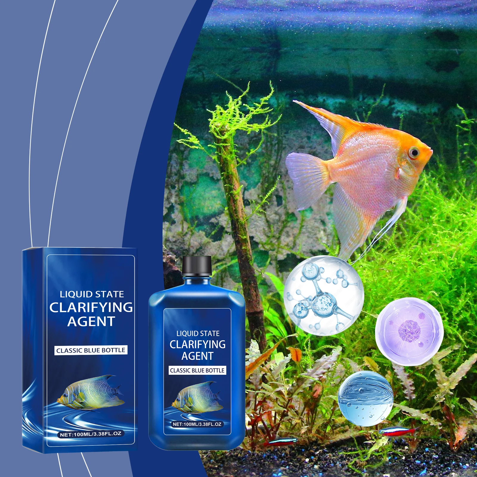 Planted Aquarium Freshwater - 1pc 100ml Aquarium Water Clarifier -