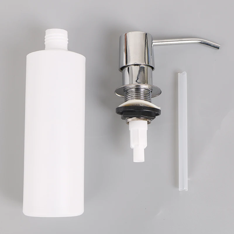 Dispenser Sabun Wastafel Dapur 300Ml, Kenyamanan Pengatur Botol Cair Kepala Pompa