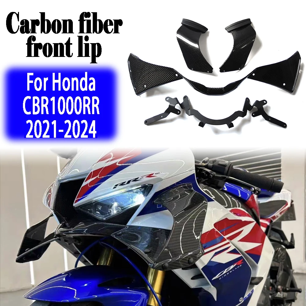 

Для Honda CBR1000RR-R 2021-2024 2023, обтекатель ветрового крыла из углеродного волокна, крылышки, передний спойлер мотоцикла, нижний спойлер, передняя губа