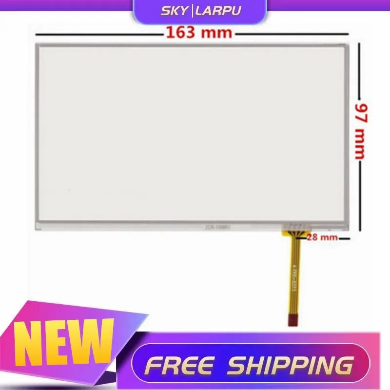 

7-дюймовый сенсорный экран, 4 провода для 163 мм * 97 мм, GPS-навигатор, сопротивление, рукописная сенсорная панель, экран, стекло, дигитайзер, ремонт