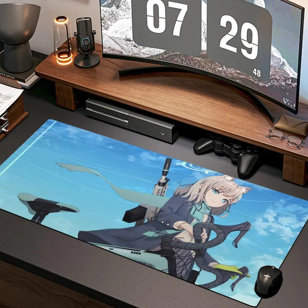 XXL Large B_blue A_archive Mousepad Gamer Keyboard Pad  HD Printing Rubber Mouse Pad Game Desk Mat Kawaii Cute Deskpad Mice Pad