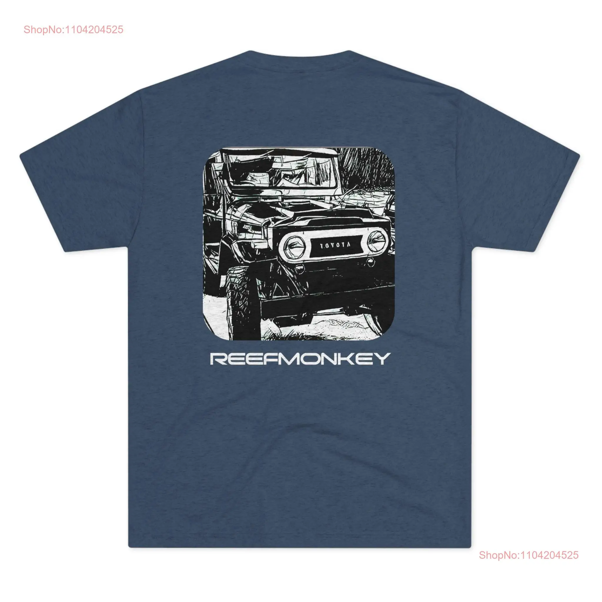 FJ40 Big Logo T Shirt Land Cruiser Triblend Mens Reefmonkey long or short sleeves