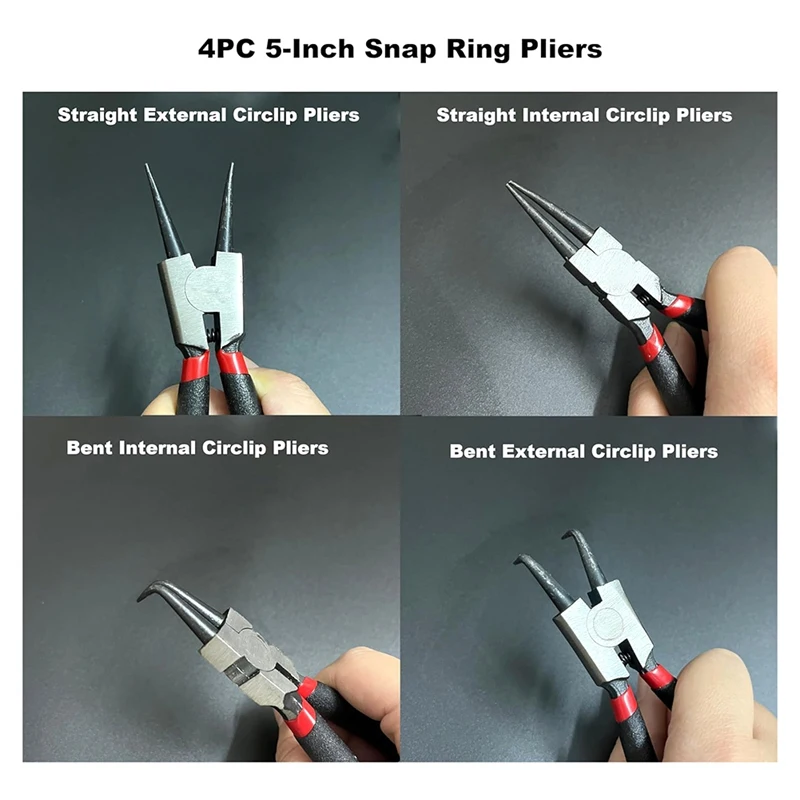 ลดกระหน่ำ4ชิ้น set Tang สแนปขนาดเล็กคีมหนีบภายในและภายนอกขนาดเล็กที่มีกรามตรง/งอคีมหนีบที่มีสปริง