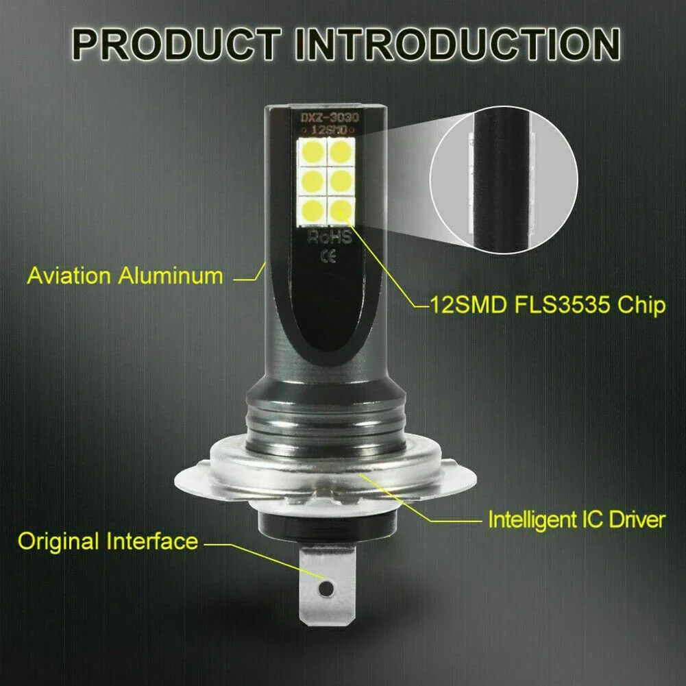 2Pcs H11 LED Headlight Fog Lights Bulb 110W 6000K 20000LM Auto Lamp Super Bright Car Fog Lights Day Running Light