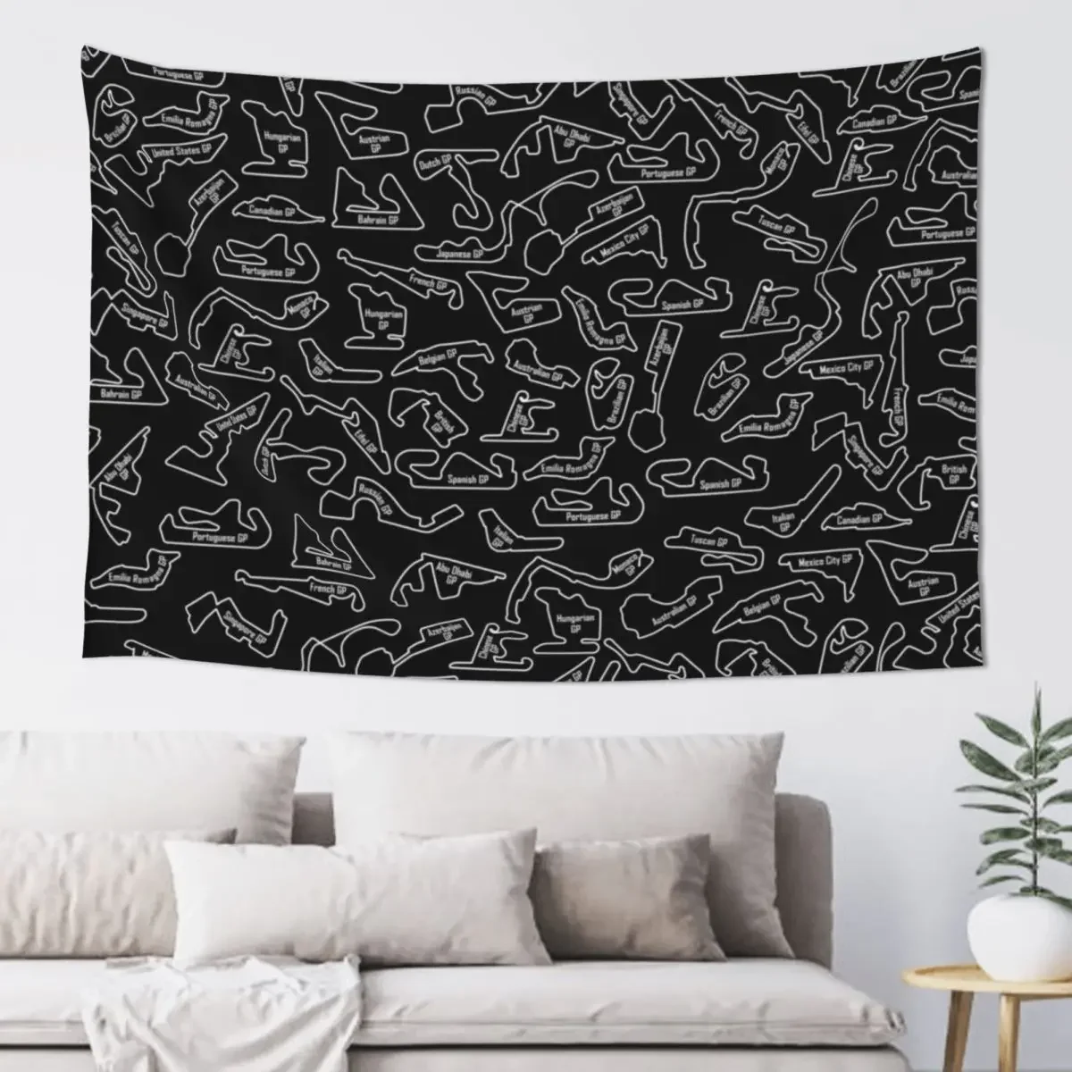 

Race Circuits - Pattern Tapestry Room Decor Cute Hanging Wall Tapestry