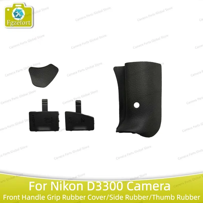 

Новый оригинальный комплект из 3 предметов для ремонта Nikon D3300, резиновая крышка ручки передней ручки/боковая резина/резина для большого пальца