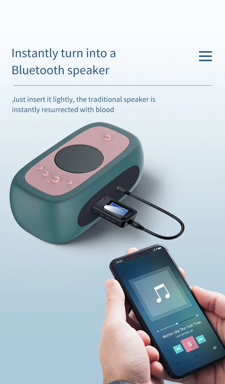 

USB Bluetooth 5.0 Audio Transmitter Receiver LCD Display 3.5MM AUX RCA Stereo Wireless Adapter Dongle For TV PC Car Headphones