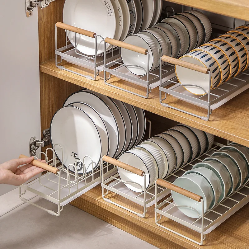 

Utensil Storage Rack Kitchen Storage Rack Perforation-Free Drain Bowl Tray Rack Household Countertop Utensil Cabinet Rack