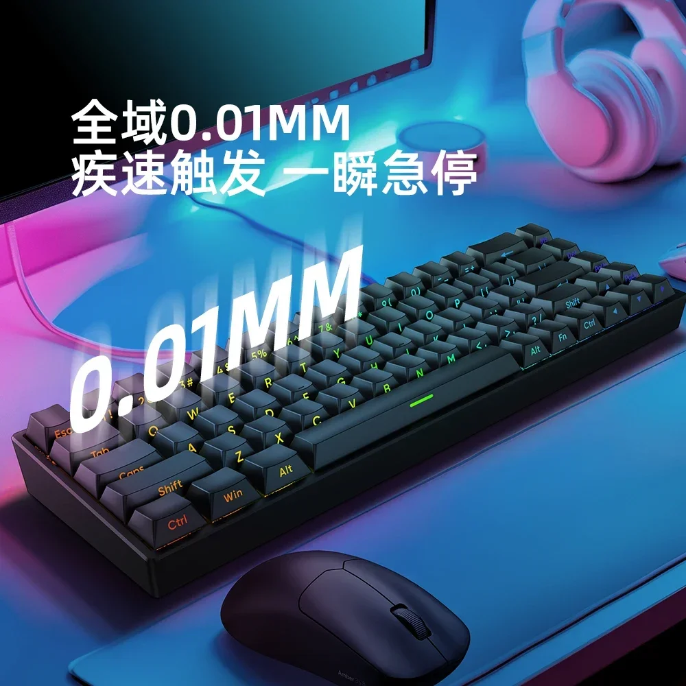 

IROK Mars68 PRO Магнитный переключатель RGB Беспроводная механическая клавиатура Длительный срок службы батареи Игровые клавиатуры с возможностью горячей замены Аксессуары для ПК
