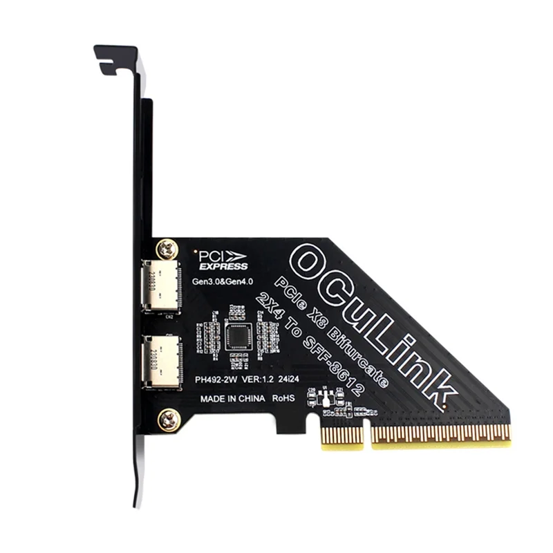 A95Q-SFF 8611 & 8612 Adapter Card Pcie 4.0 X8 To Oculink Support Convert SFF-8639 U.2 SSD 2-Port Expansion Card