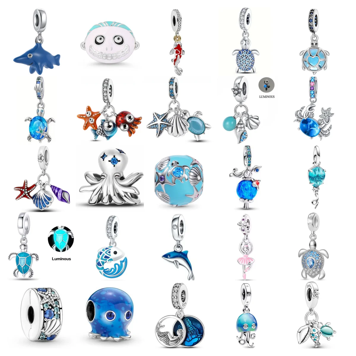 

Серебро 925 пробы, летняя новая серия Ocean, ракушки морских черепах 925, дельфины, киты, крабовая подвеска, подходит для оригинального браслета, ювелирные изделия своими руками, кулон