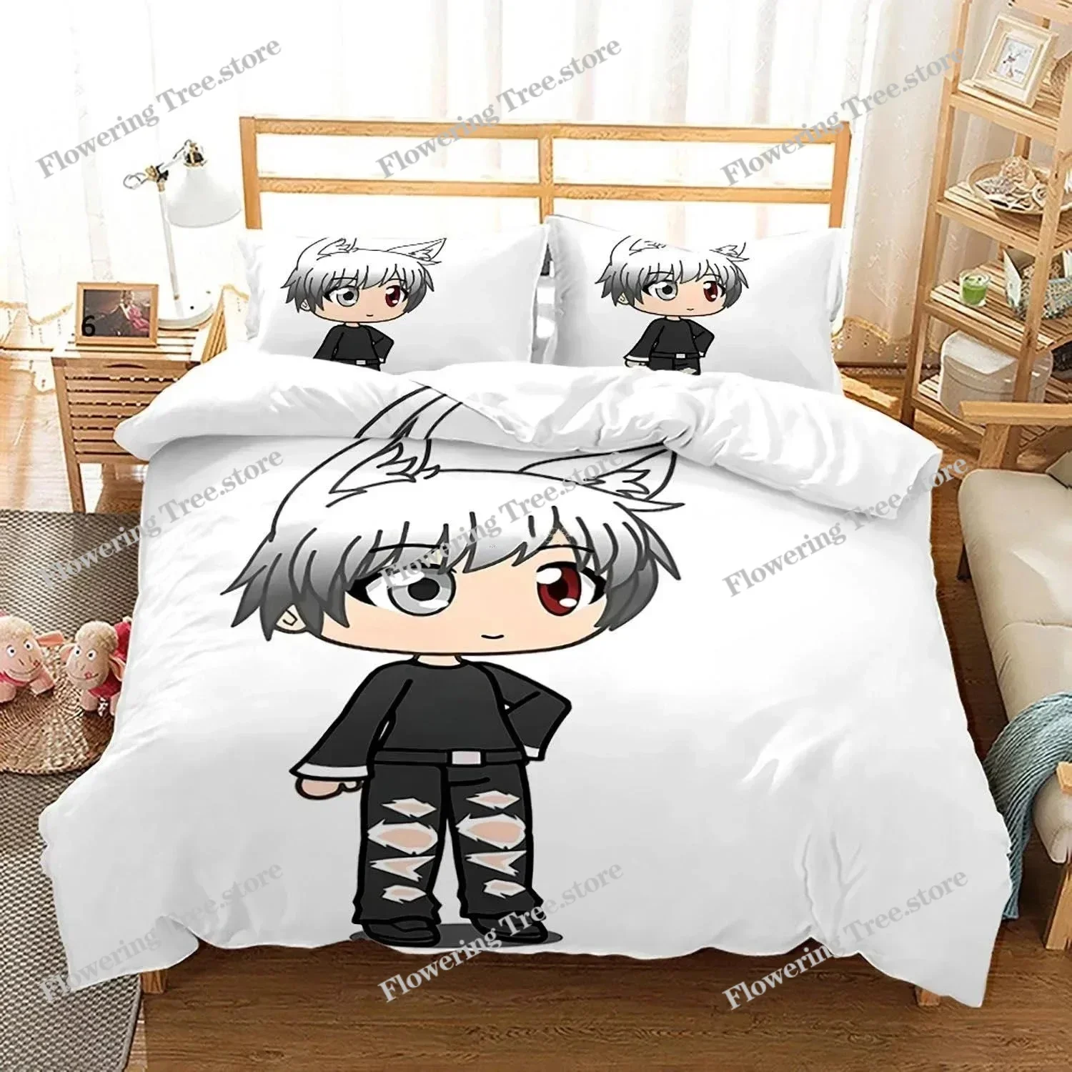 

3D Printed Gacha Life Bedding Set Boys Girls Twin Queen Size Duvet Cover Pillowcase Bed Kids Adult Fashion Home Textile029963