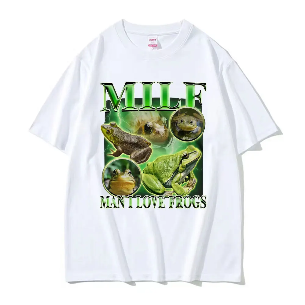 جبهة مورو رجل أحب الضفادع خمر الجرافيك تي شيرت مضحك الراب ميمي دافئ تي شيرت الرجال النساء عادية القوطية موضة الفكاهة الكرتون تي شيرت