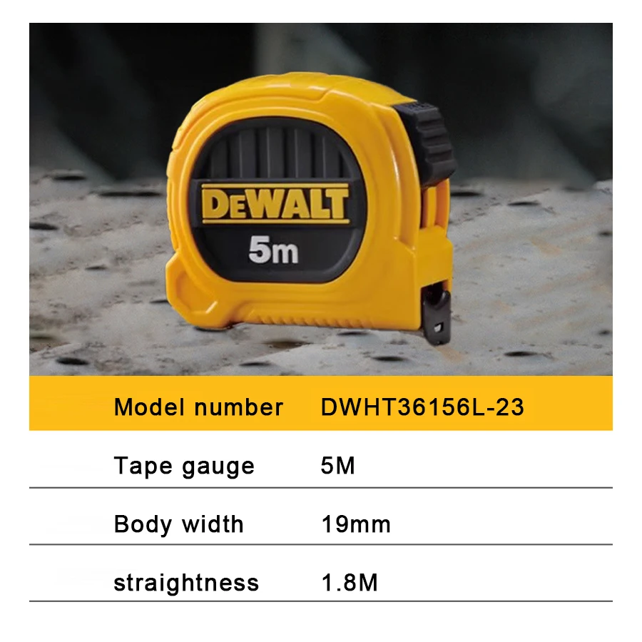 Imagem -02 - Dewalt-ferramentas de Medição de Carpintaria de Construção Fita Métrica Dupla Face Dwht36156l23 Dwht36158l-23 5m 75 m