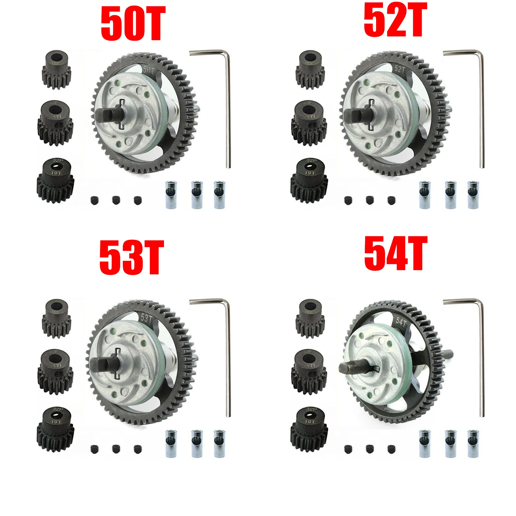 Traxxas 4X4 VXL Steel 32P Gear Kit 50T 52T 53T 54T Spur 15T 17T 19T Pinion For Slash Stampede Rustler RC Upgrade Spare Parts