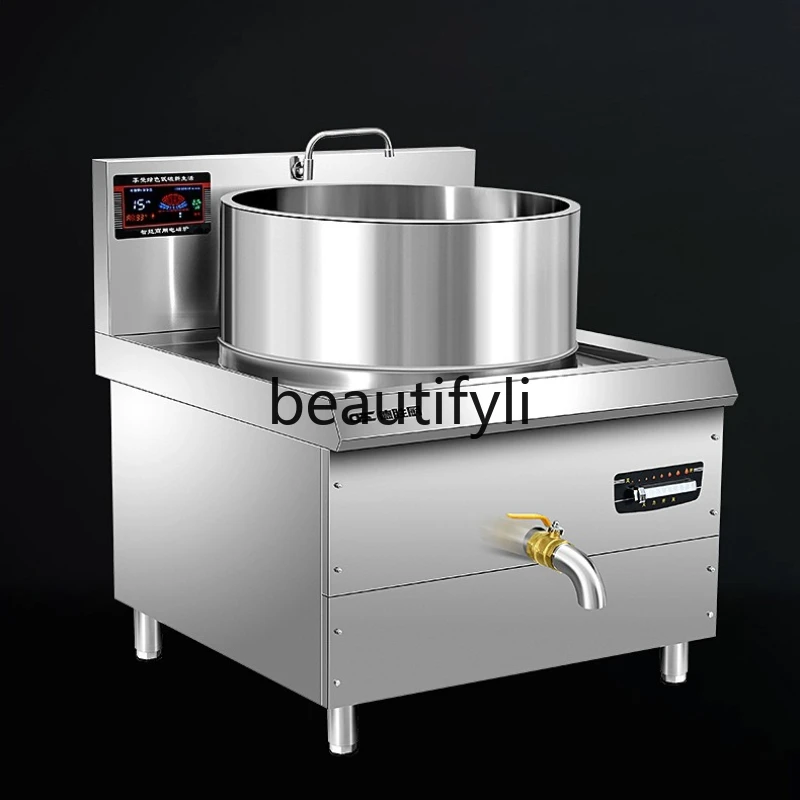 

Commercial Induction Cooker 304 Stainless Steel Large Pot Stove for Canteen 15KW High Power Beef and Lamb Soup Pot