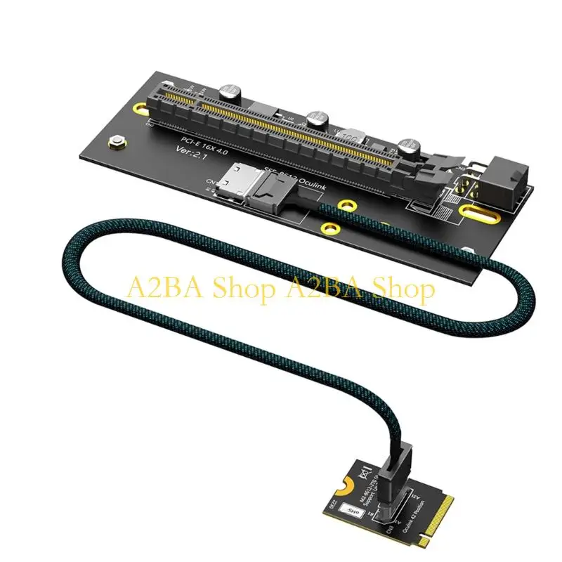 A2BA Converter Card for Desktop Upgraded PCIE4.0 X16 to M.2 Extension Adapter with Flexible Cable for Desktop