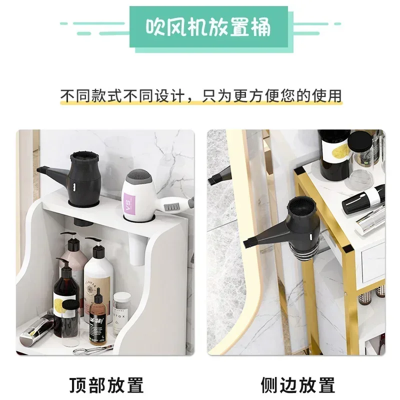 خزانة صالون Morandi خزانة بيضاء بسيطة أثاث صالونات التجميل سبا أجهزة الطاولة المساعدة Muebles De Manicurista #5