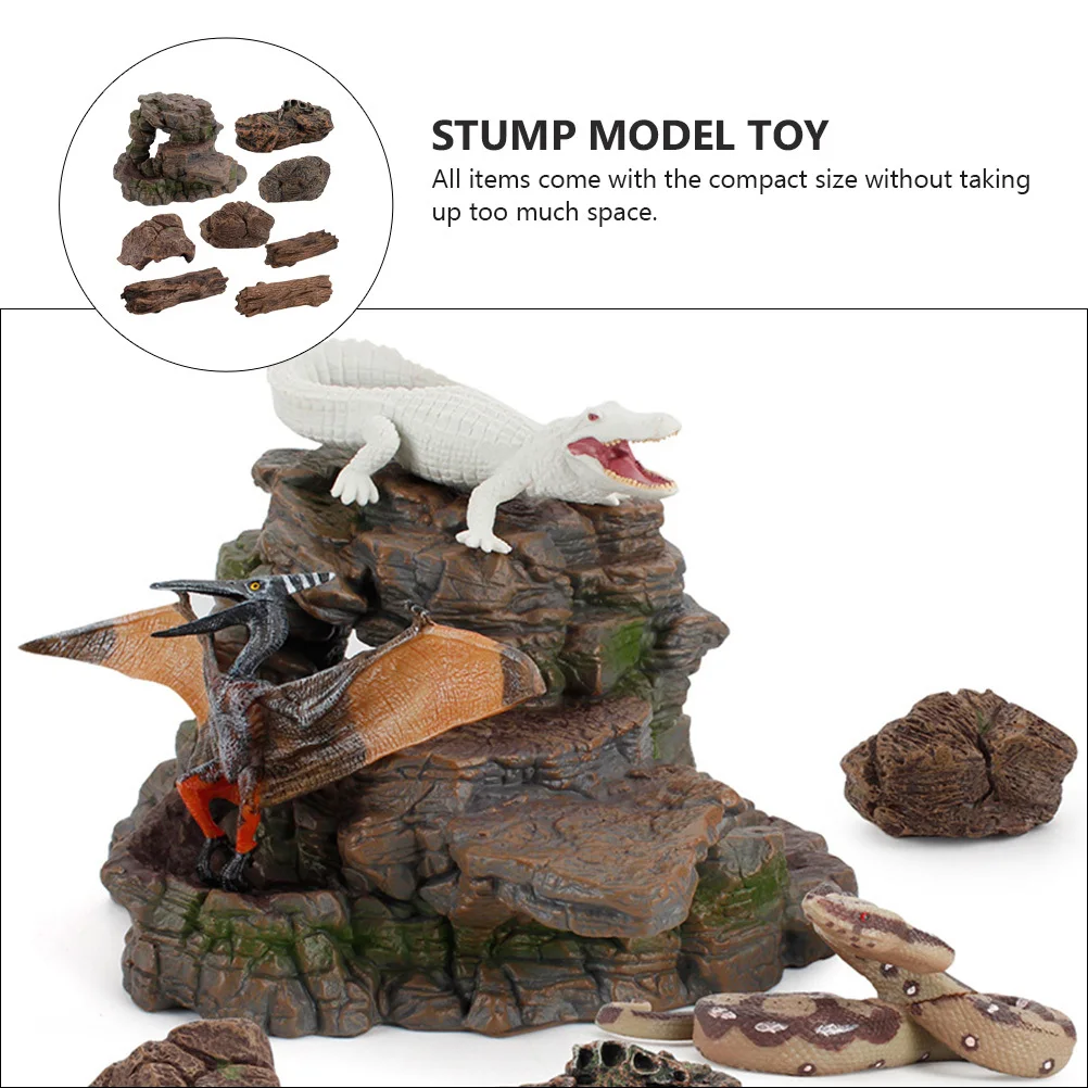 

8Pcs Sandbox Adornment Mini Landscape Durable Plastic Scene Set Educational Creative Kids Play Mini Landscape Model Toy