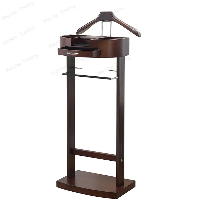 Multifunctional suit Valet Stand with Trouser Rail Clothes Rack with Shoe Rack and Drawer  Jacket Hanger Bedroom standing hanger
