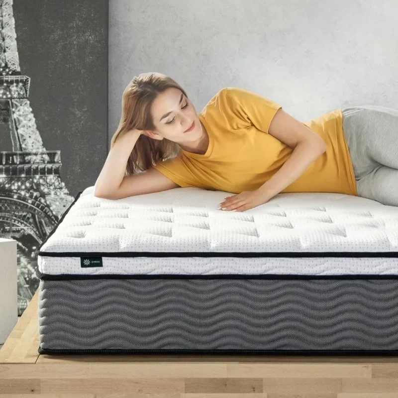 12 Inch True Support Hybrid Mattress [New Version], King, Fiberglass Free, Medium Feel, Motion Isolation, Certified Safe Foams