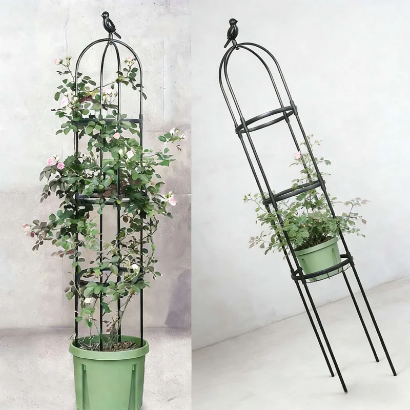 

Опора для вьющихся растений 70,8 дюйма, пластиковая, с покрытием, устойчивая к ржавчине, для использования в помещении и на улице, для горшечных растений, садовая подставка-шпалера