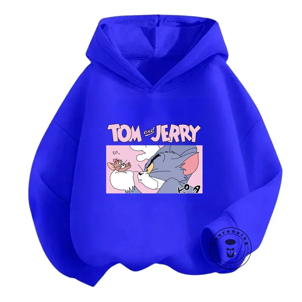 Autumn and Winter Tom and Jerry Fashion for Kids Soft Long-Sleeve Tops with Cool and Kawaii Cartoon Graphics for Boys and Girls