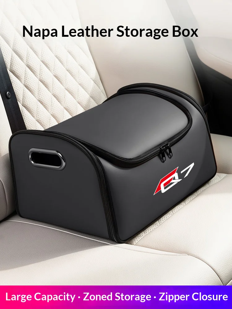 For Audi Q3 Q5 Q7 Q8 Car Trunk Organizer Storage Box Seat Multifunctional Storage Bag with Built-in Pocket Auto Accessories