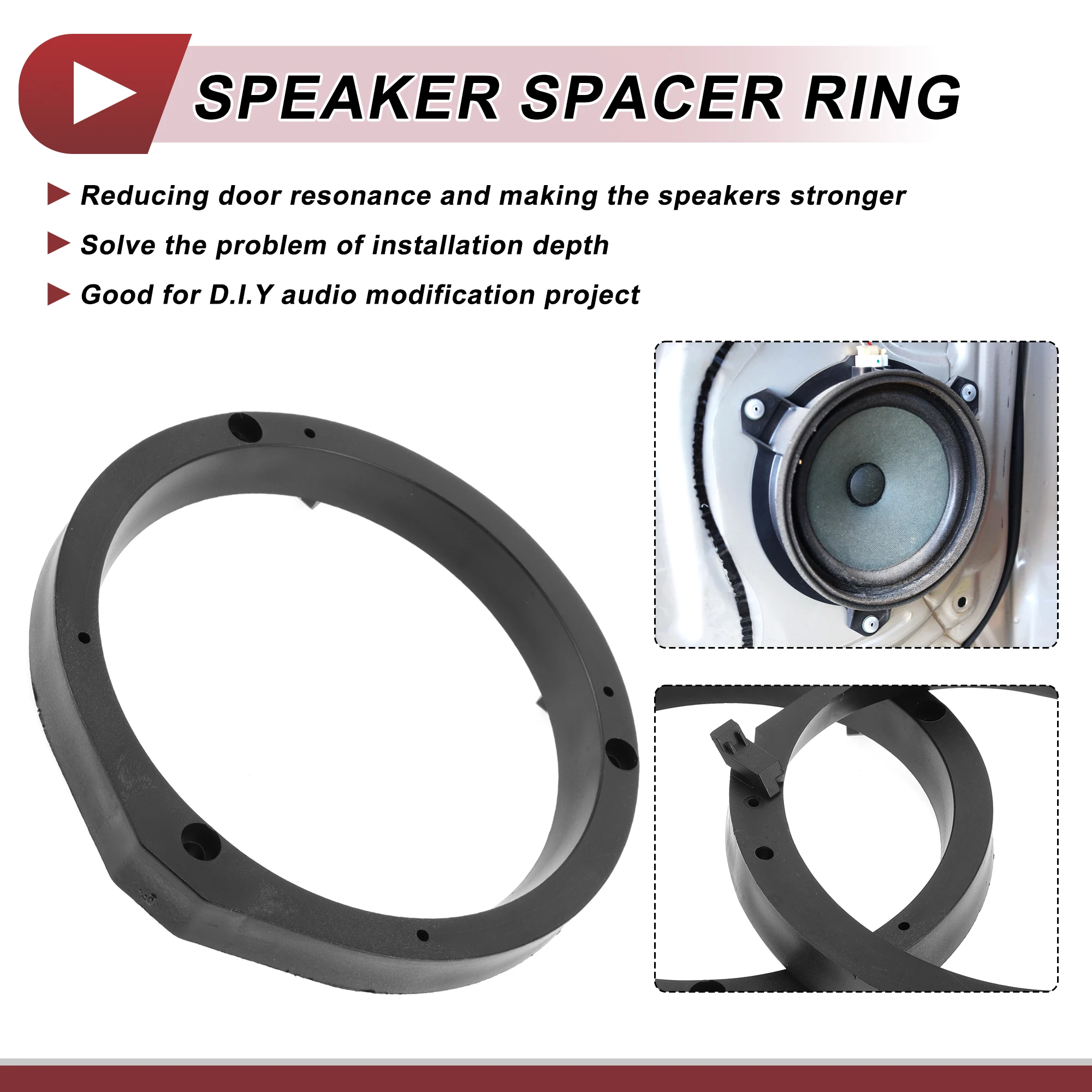UXCELL Speaker Spacer Ring Adaptor for Honda Accord 2003-2007 Front Door 6