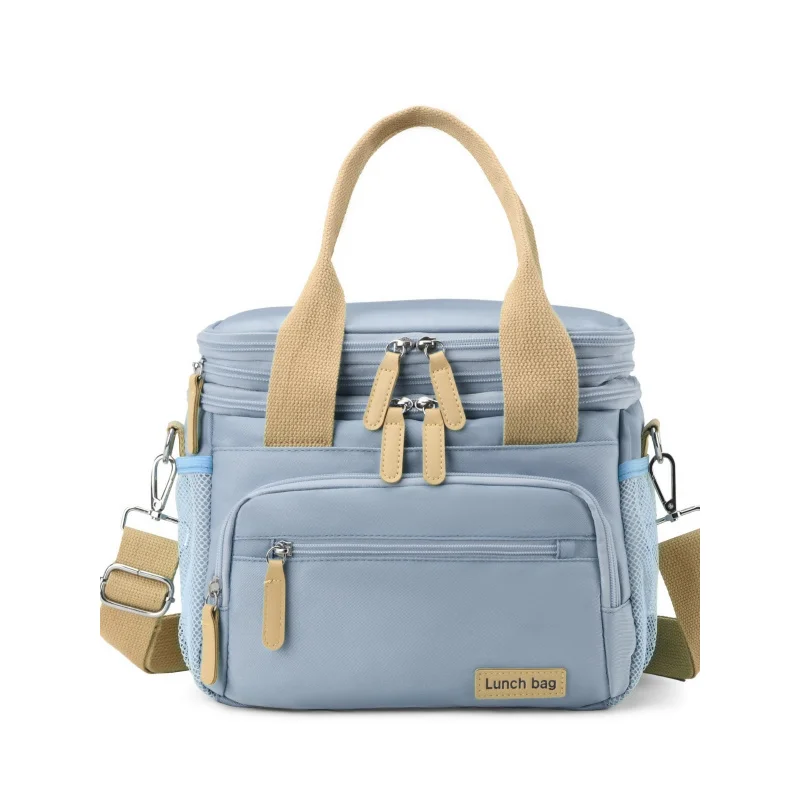 Double-Layer Lunch Bag, Large Capacity, Portable Insulated Bag, Leak-Proof, Expandable Lunch Bag, Picnic Bag