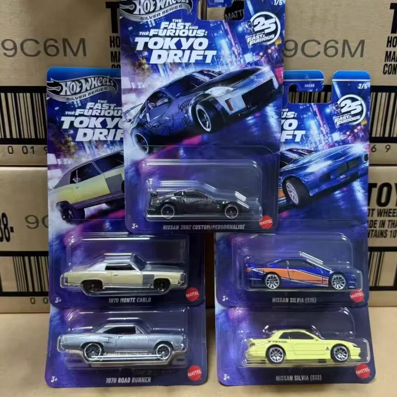 Genuine Hot Wheels Hnr88 Silver Label Fast&Furious 350z Nissan 6m Chevrolet 6m Plymouth 6m Die Cast Model Toy Car Surprise Gifts