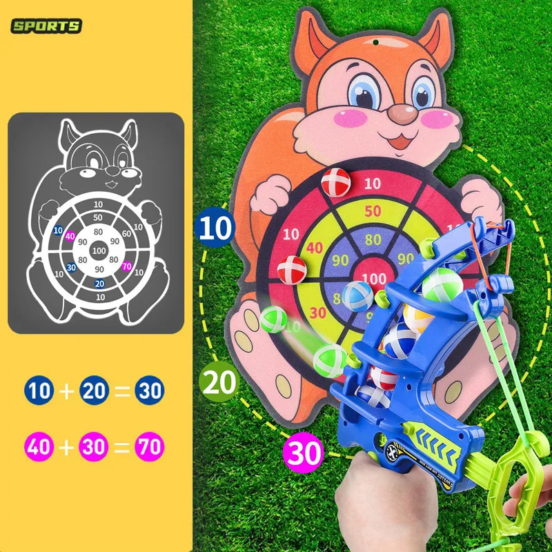 Jeu de fléchettes Montessori pour enfants, cible de fronde, balle collante, lancer de catapulte, jeu de sport, jeux de plein air pour enfants